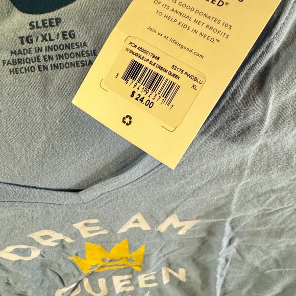 New W/Tags Life is Good “Dream Queen” XL SLEEP SHIRT - Picture 2 of 3